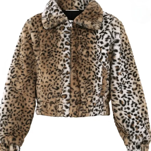 Chic Leopard Print Faux Fur Coat - Picture 2 of 12